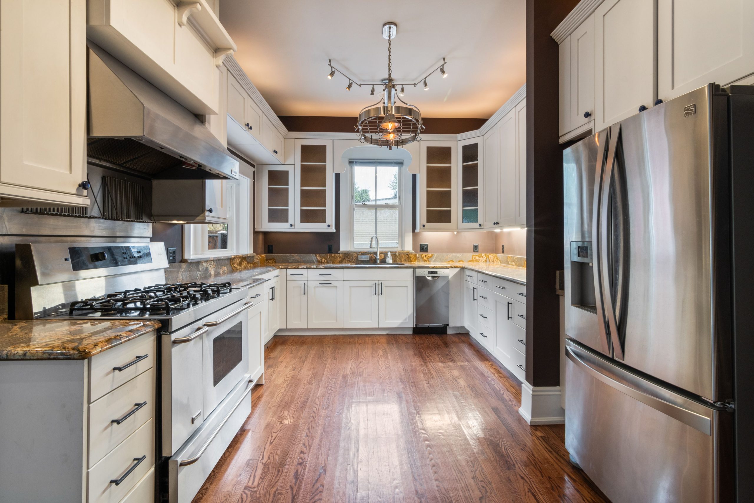 Modern kitchen with stainless steel appliances
